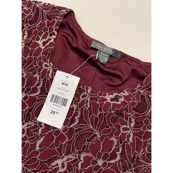 Burgundy Peplum Top - size medium - Picture 3 of 3